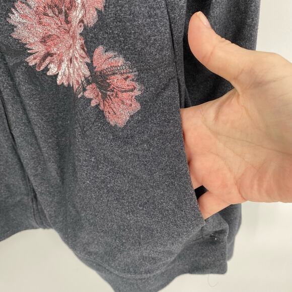 Heather Grey Izod full zip athletic jacket womens size large pink floral Golf - Picture 4 of 7